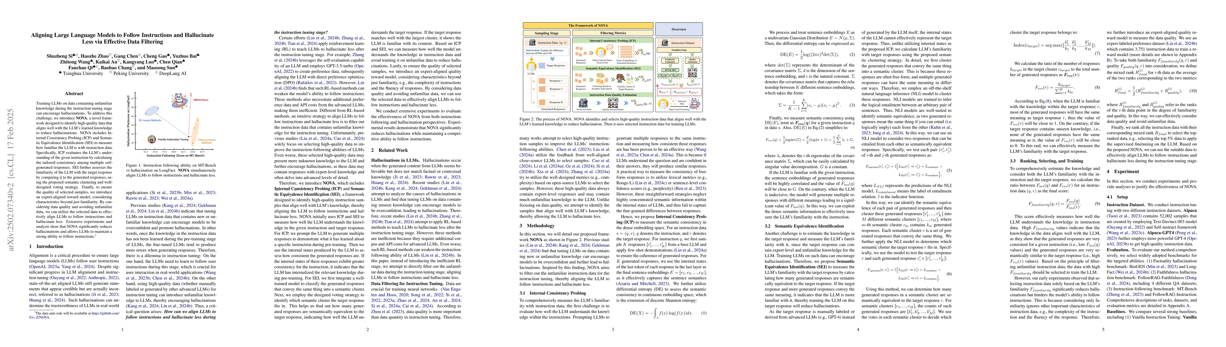 Thumbnail for Aligning Large Language Models to Follow Instructions and Hallucinate
  Less via Effective Data Filtering