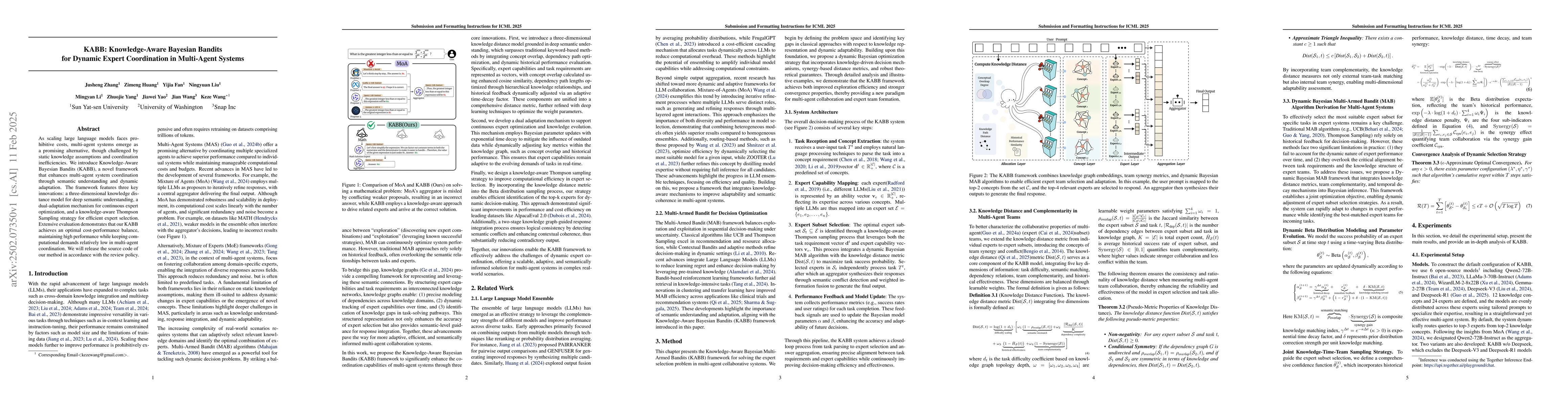 Thumbnail for KABB: Knowledge-Aware Bayesian Bandits for Dynamic Expert Coordination
  in Multi-Agent Systems
