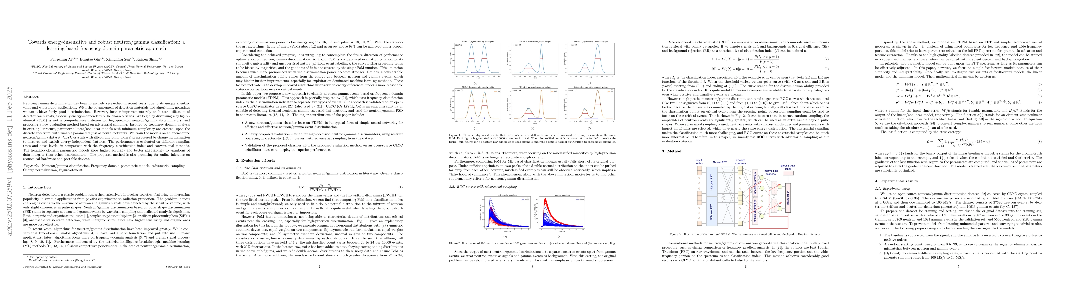 Thumbnail for Towards energy-insensitive and robust neutron/gamma classification: a
  learning-based frequency-domain parametric approach