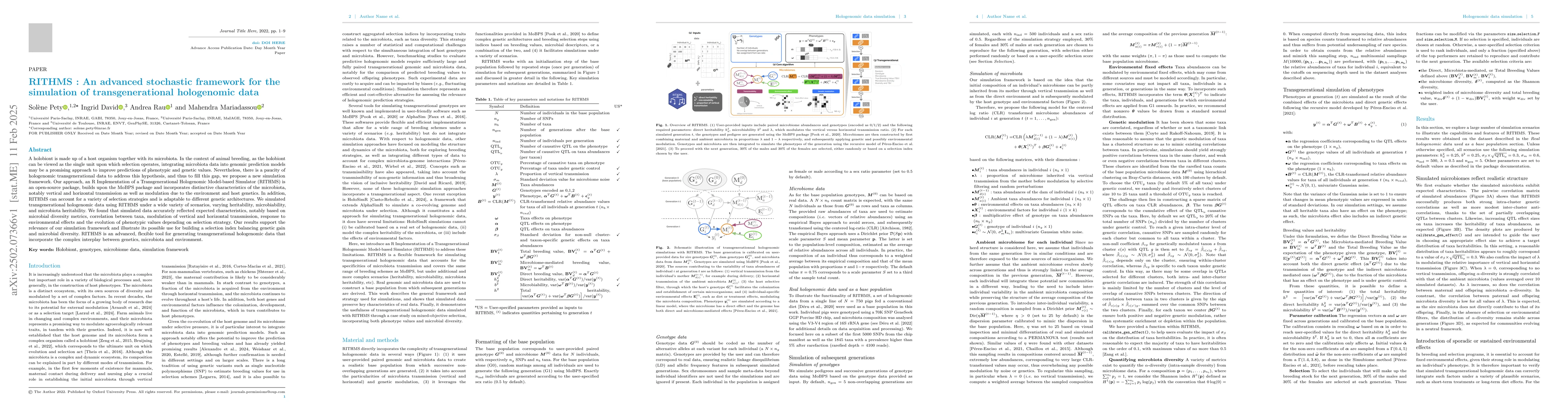 Thumbnail for RITHMS : An advanced stochastic framework for the simulation of
  transgenerational hologenomic data