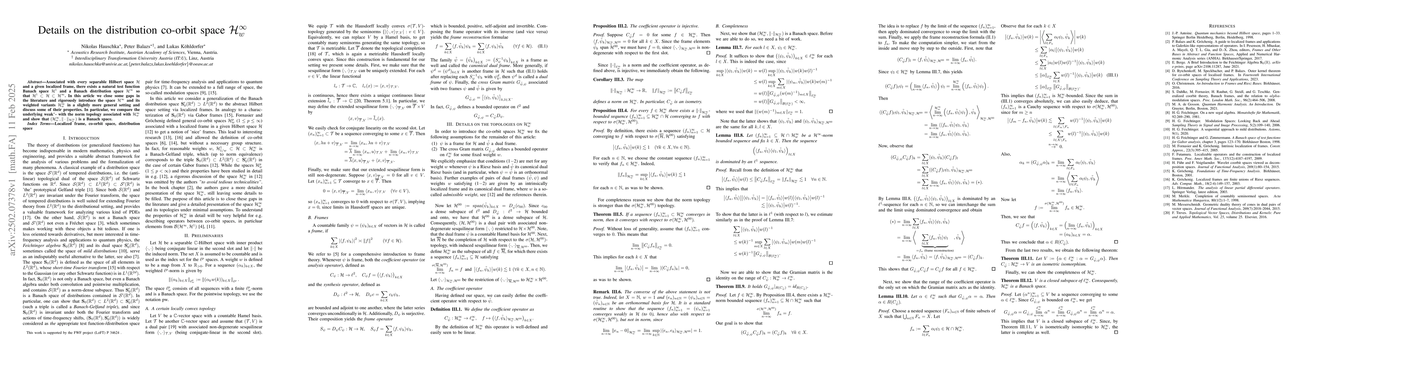 Thumbnail for Details on the distribution co-orbit space $\mathcal{H}^{\infty}_w$