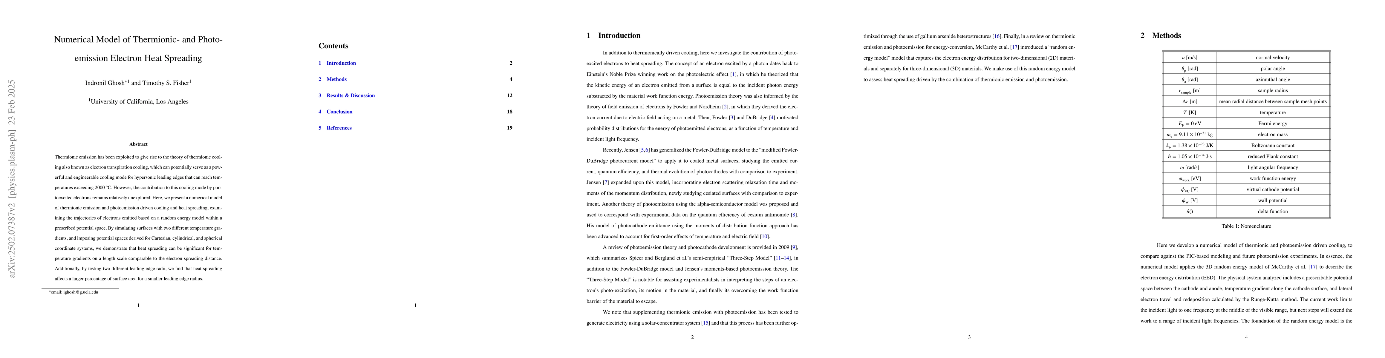 Thumbnail for Numerical Model of Thermionic- and Photo- emission Electron Heat
  Spreading