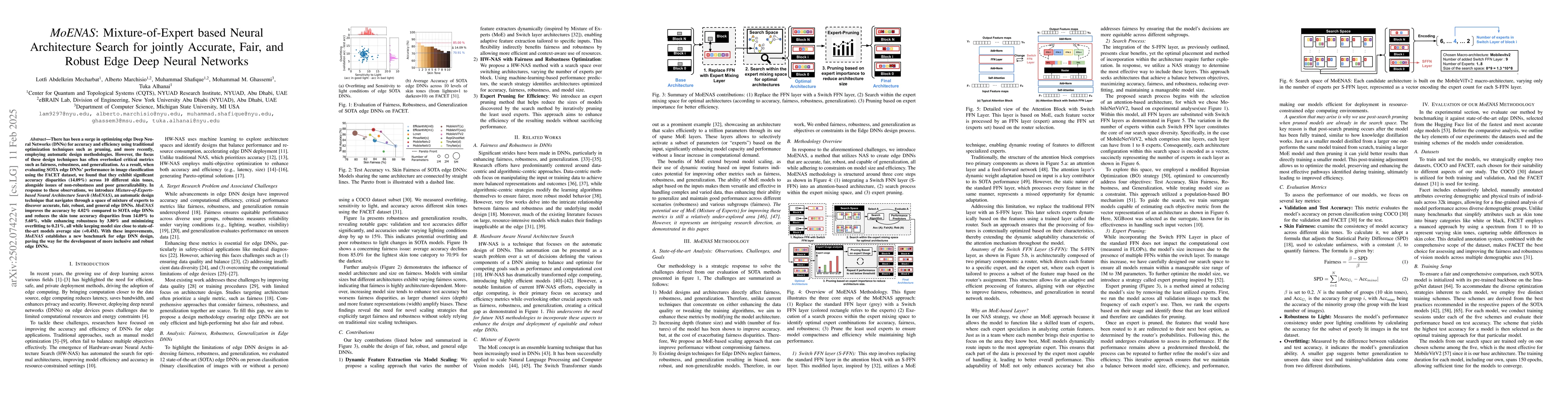 Thumbnail for MoENAS: Mixture-of-Expert based Neural Architecture Search for jointly
  Accurate, Fair, and Robust Edge Deep Neural Networks