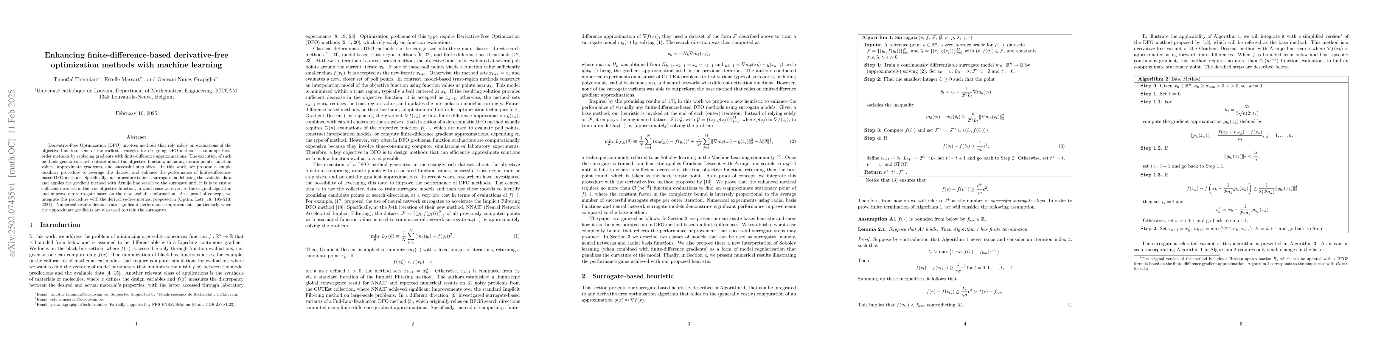 Thumbnail for Enhancing finite-difference based derivative-free optimization methods
  with machine learning