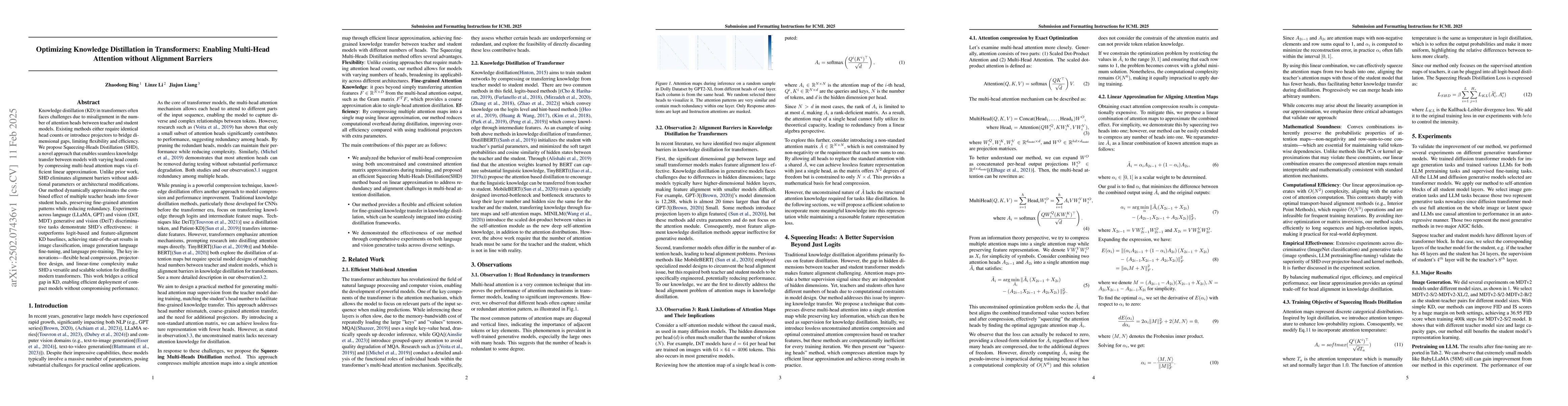 Thumbnail for Optimizing Knowledge Distillation in Transformers: Enabling Multi-Head
  Attention without Alignment Barriers