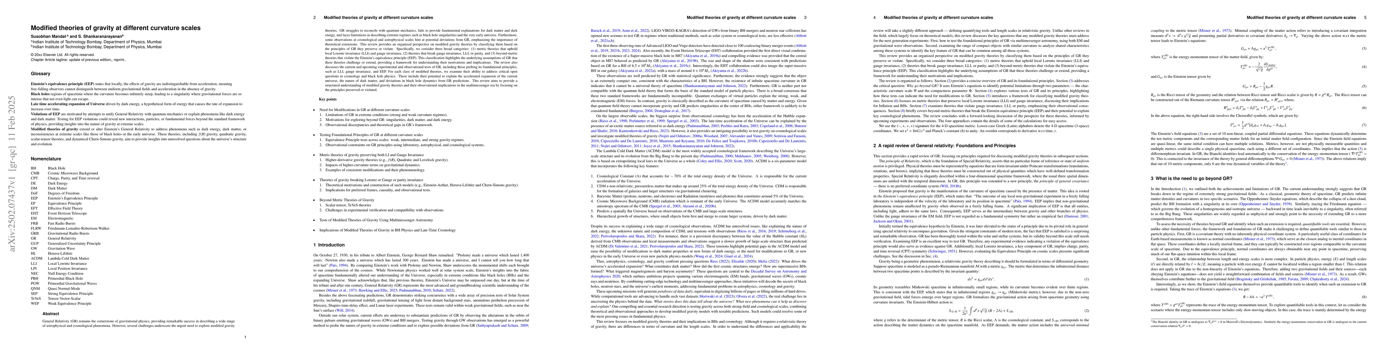 Thumbnail for Modified theories of gravity at different curvature scales