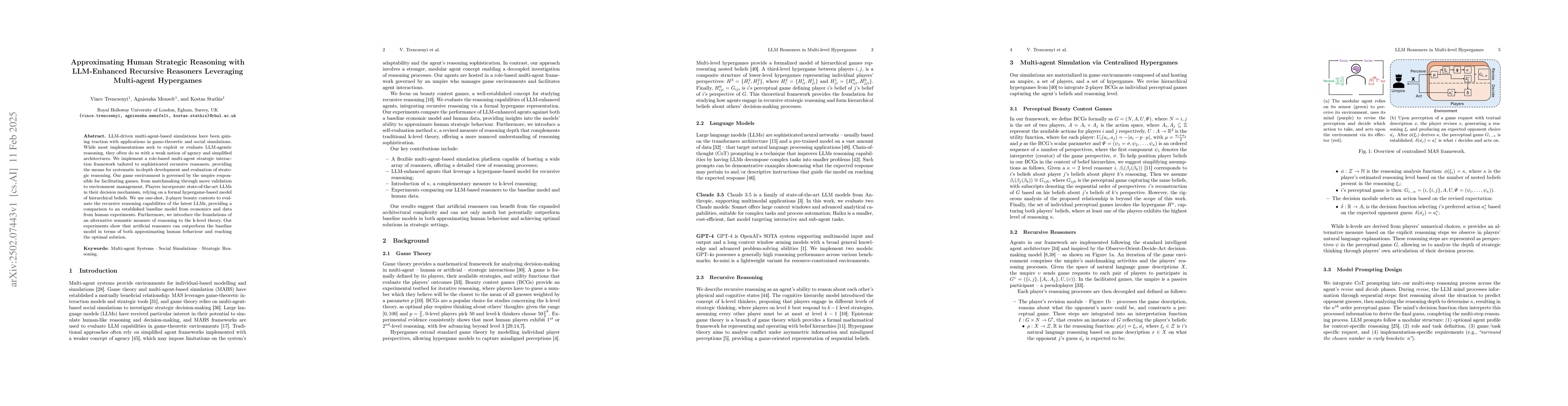 Thumbnail for Approximating Human Strategic Reasoning with LLM-Enhanced Recursive
  Reasoners Leveraging Multi-agent Hypergames