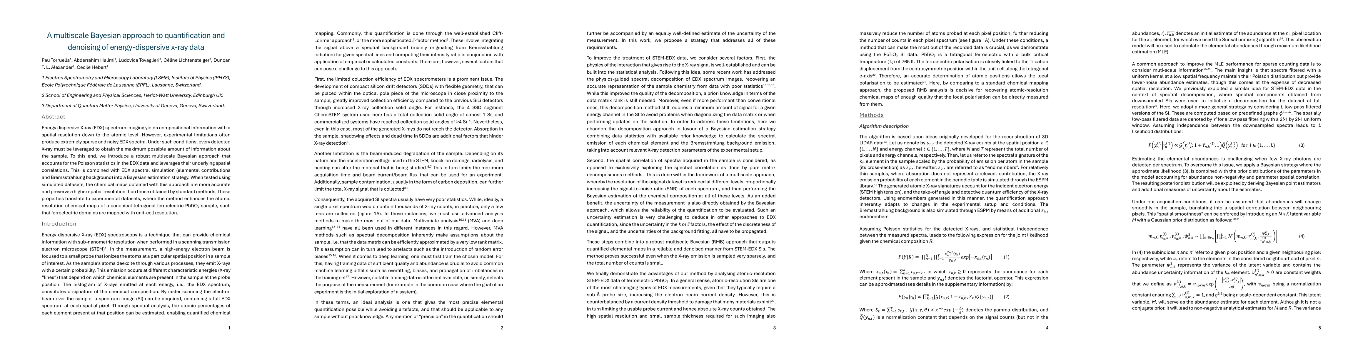 Thumbnail for A multiscale Bayesian approach to quantification and denoising of
  energy-dispersive x-ray data