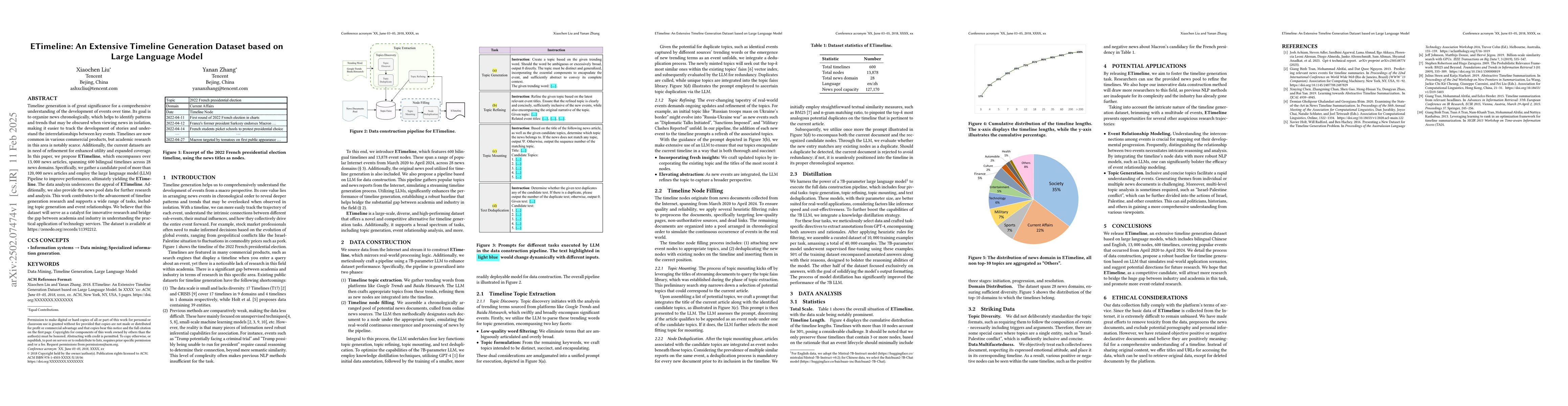 Thumbnail for ETimeline: An Extensive Timeline Generation Dataset based on Large
  Language Model