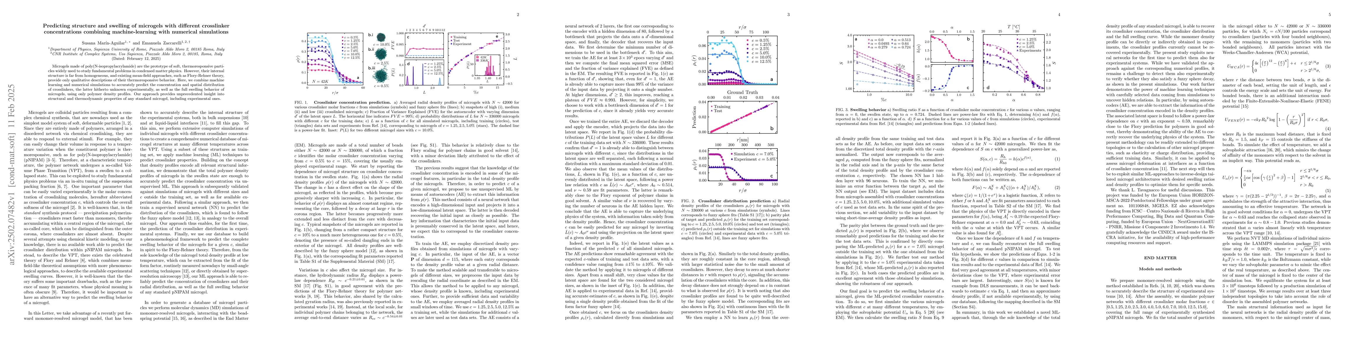 Thumbnail for Predicting structure and swelling of microgels with different
  crosslinker concentrations combining machine-learning with numerical
  simulations