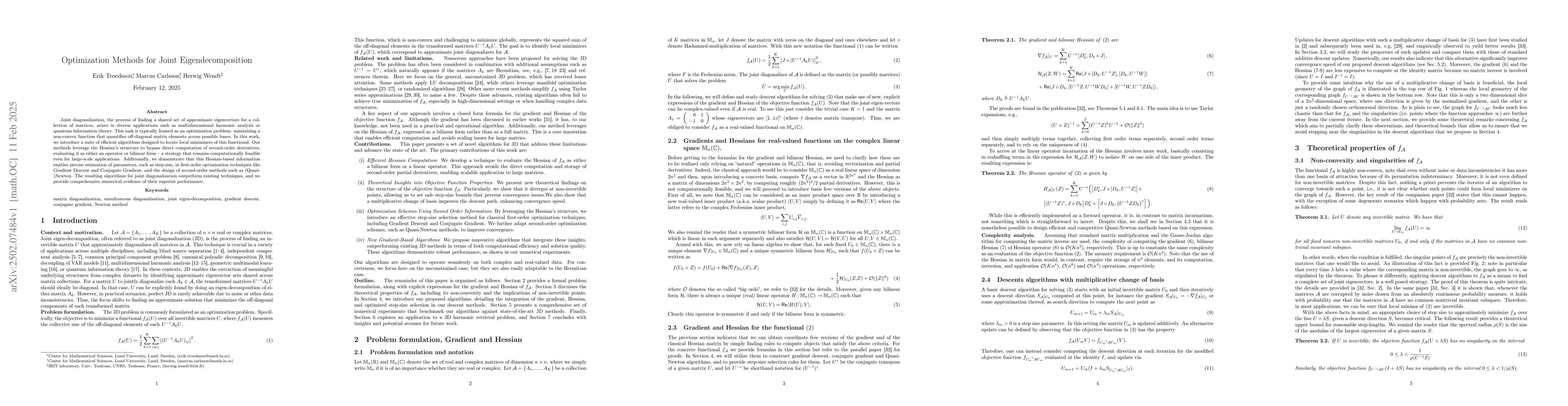 Thumbnail for Optimization Methods for Joint Eigendecomposition