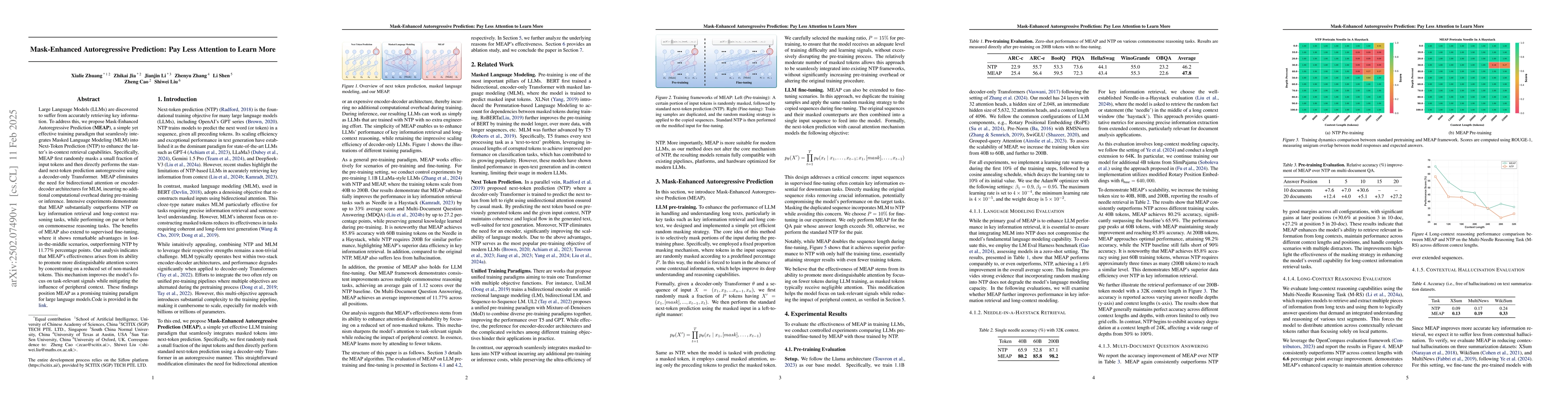 Thumbnail for Mask-Enhanced Autoregressive Prediction: Pay Less Attention to Learn
  More