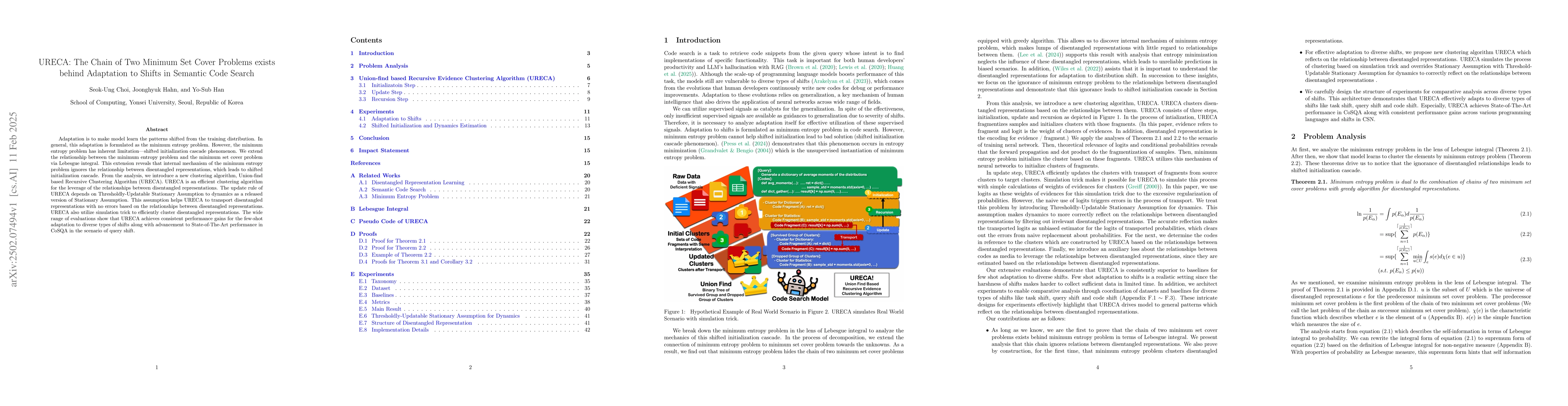 Thumbnail for URECA: The Chain of Two Minimum Set Cover Problems exists behind
  Adaptation to Shifts in Semantic Code Search
