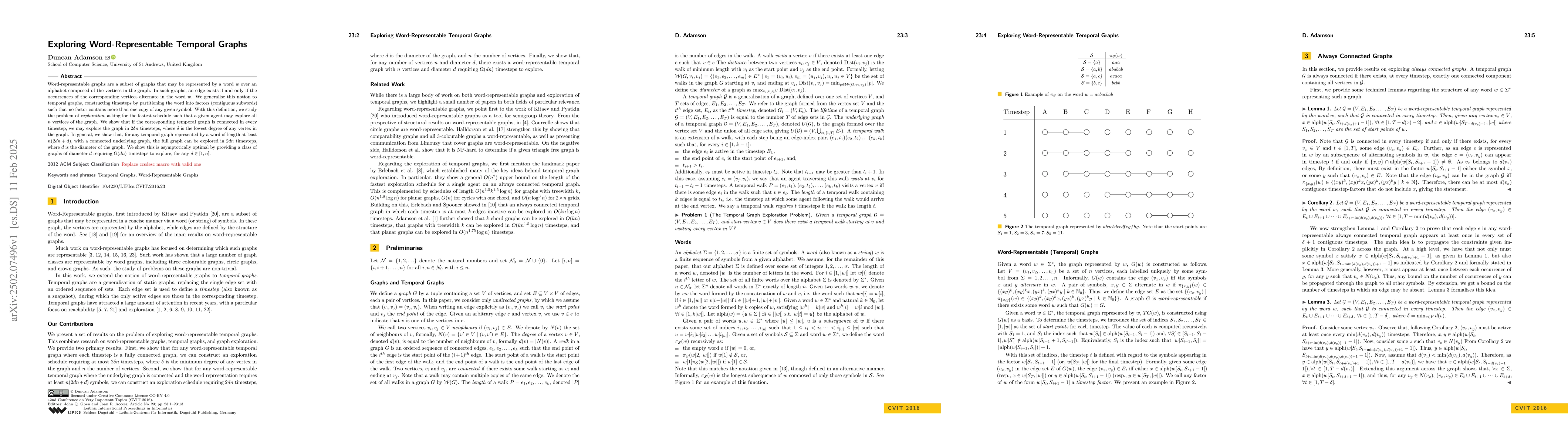 Thumbnail for Exploring Word-Representable Temporal Graphs