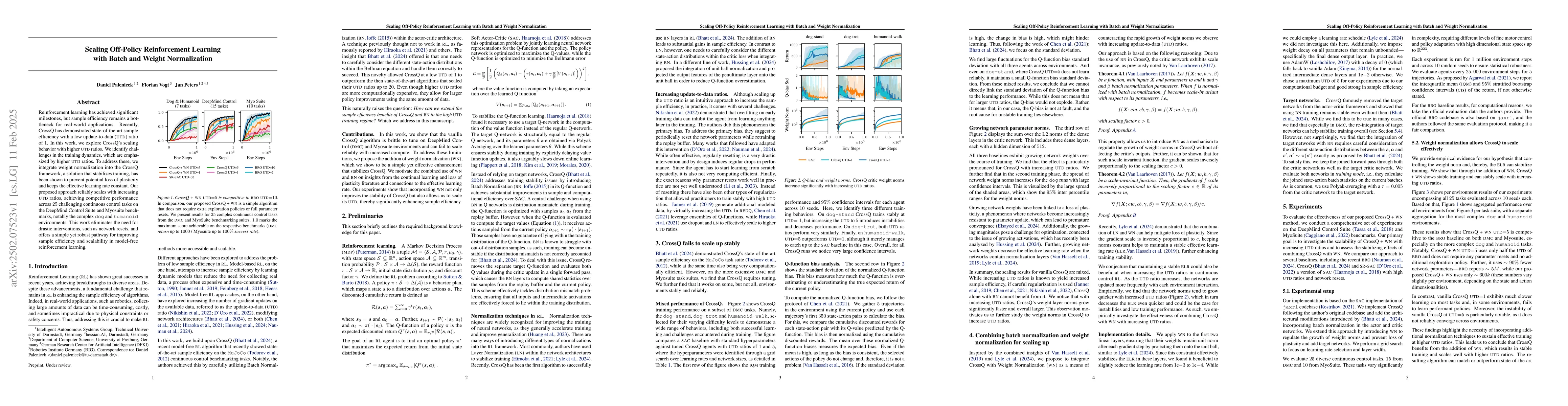 Thumbnail for Scaling Off-Policy Reinforcement Learning with Batch and Weight
  Normalization