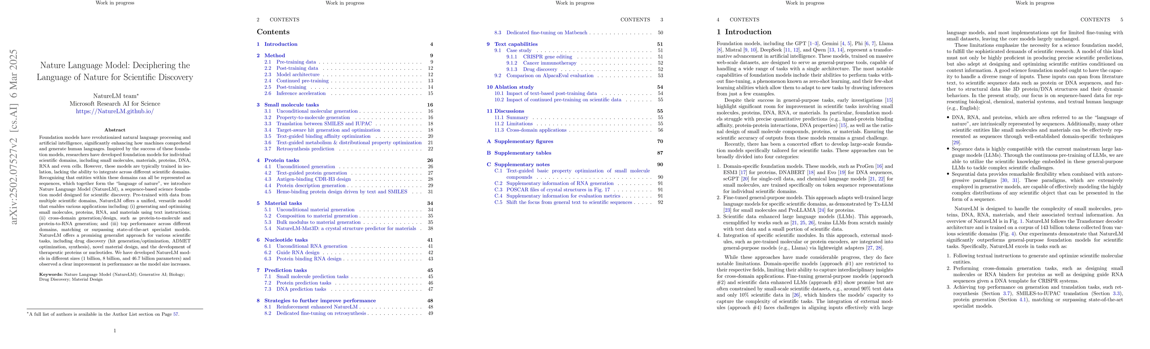 Thumbnail for NatureLM: Deciphering the Language of Nature for Scientific Discovery