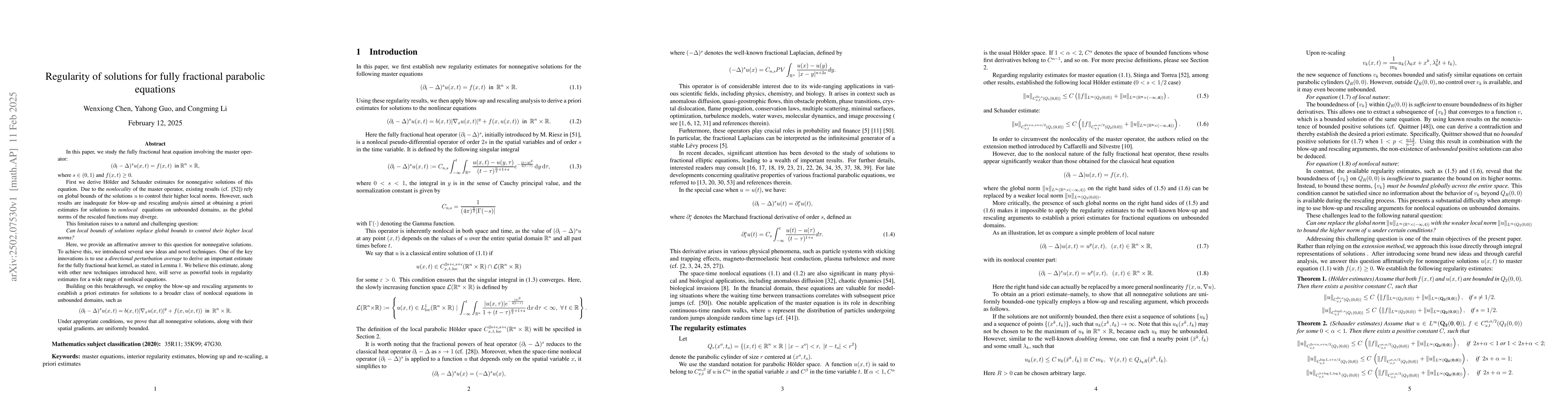 Thumbnail for Regularity of solutions for fully fractional parabolic equations