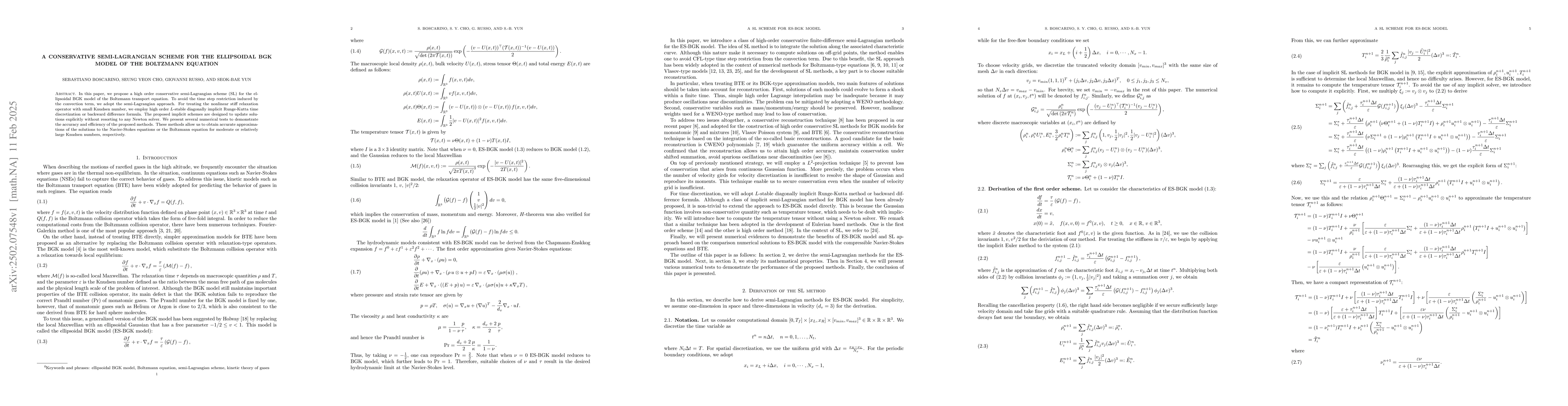 Thumbnail for A conservative semi-Lagrangian scheme for the ellipsoidal BGK model of
  the Boltzmann equation