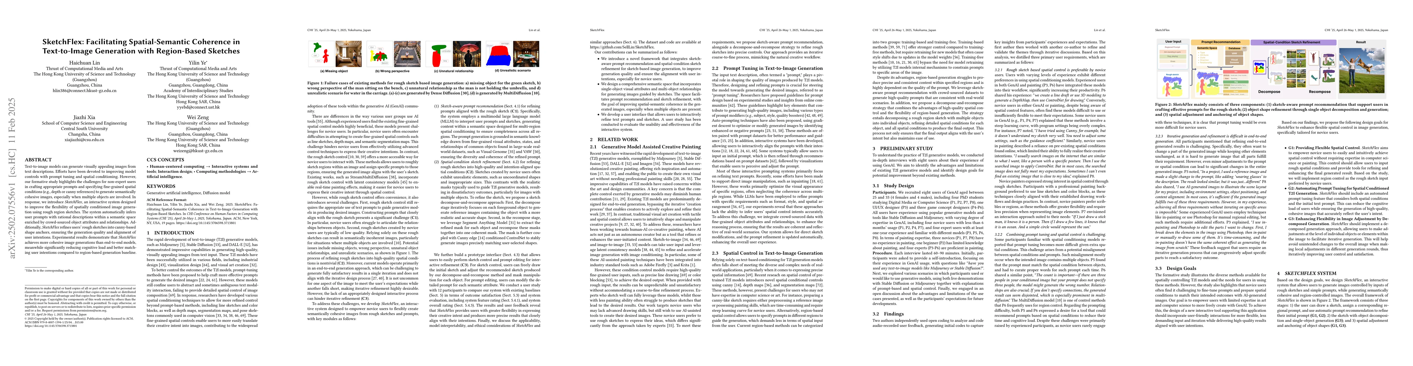 Thumbnail for SketchFlex: Facilitating Spatial-Semantic Coherence in Text-to-Image
  Generation with Region-Based Sketches