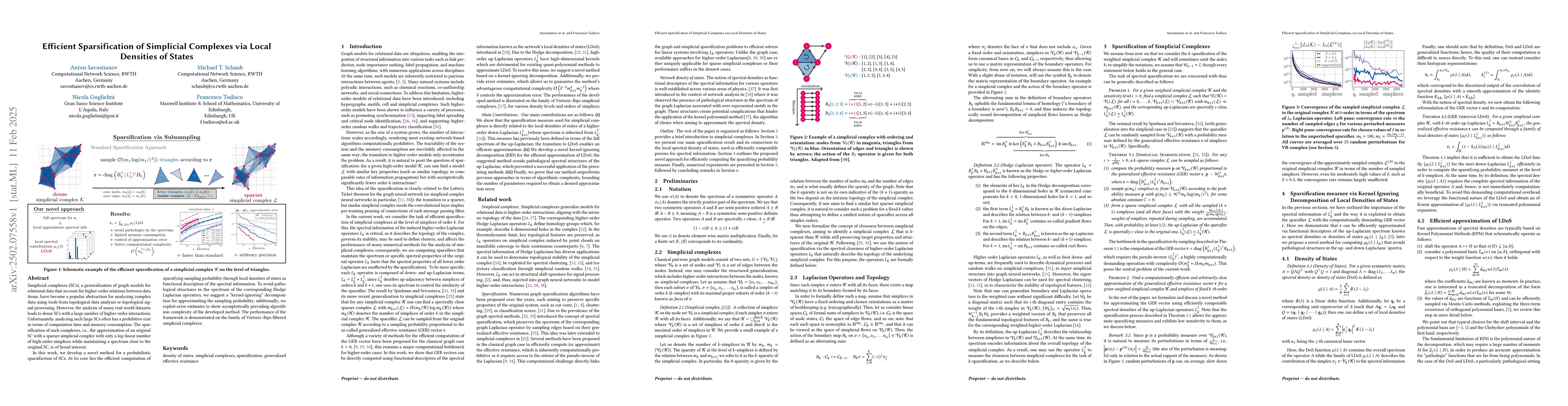 Thumbnail for Efficient Sparsification of Simplicial Complexes via Local Densities of
  States