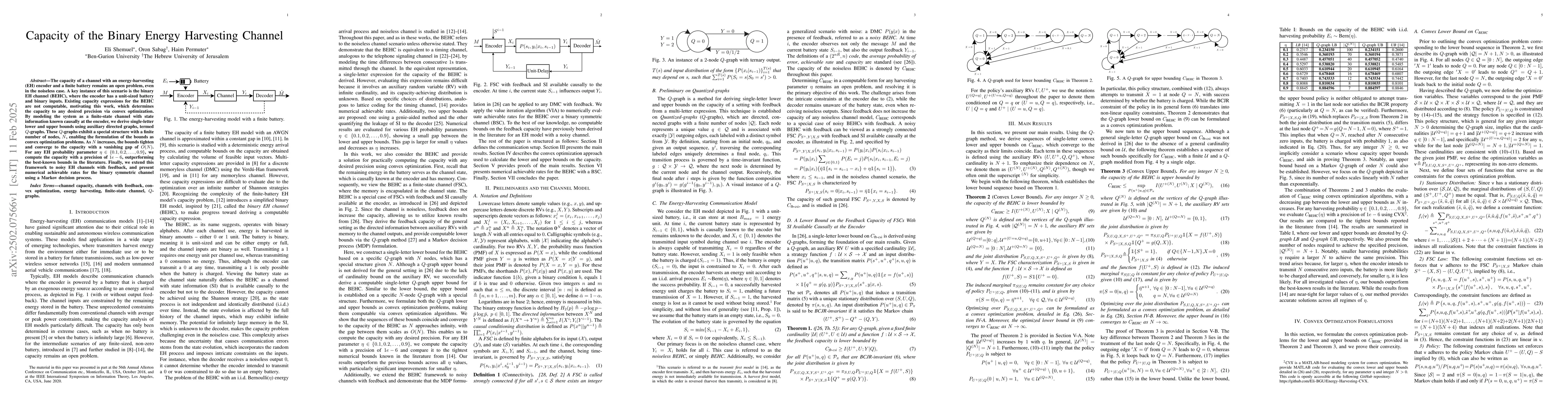 Thumbnail for Capacity of the Binary Energy Harvesting Channel