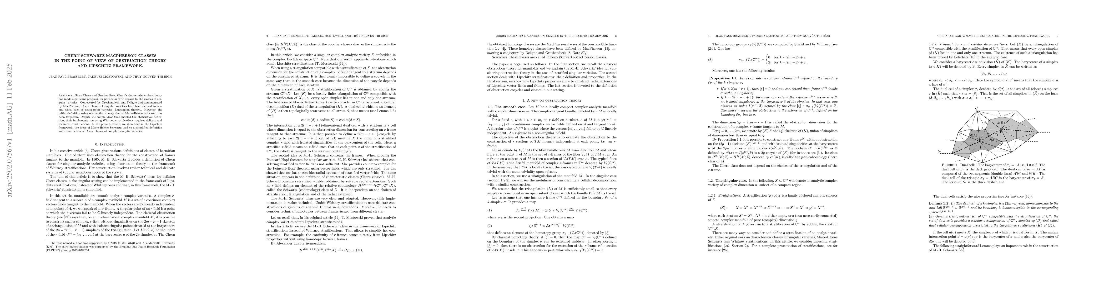Thumbnail for Chern-Schwartz-MacPherson classes in the point of view of Obstruction
  Theory and Lipschitz framework