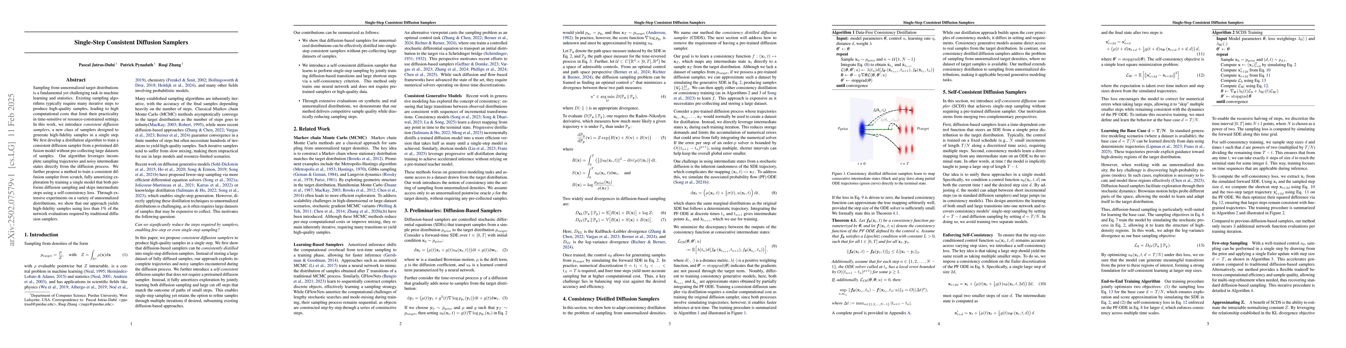 Thumbnail for Single-Step Consistent Diffusion Samplers
