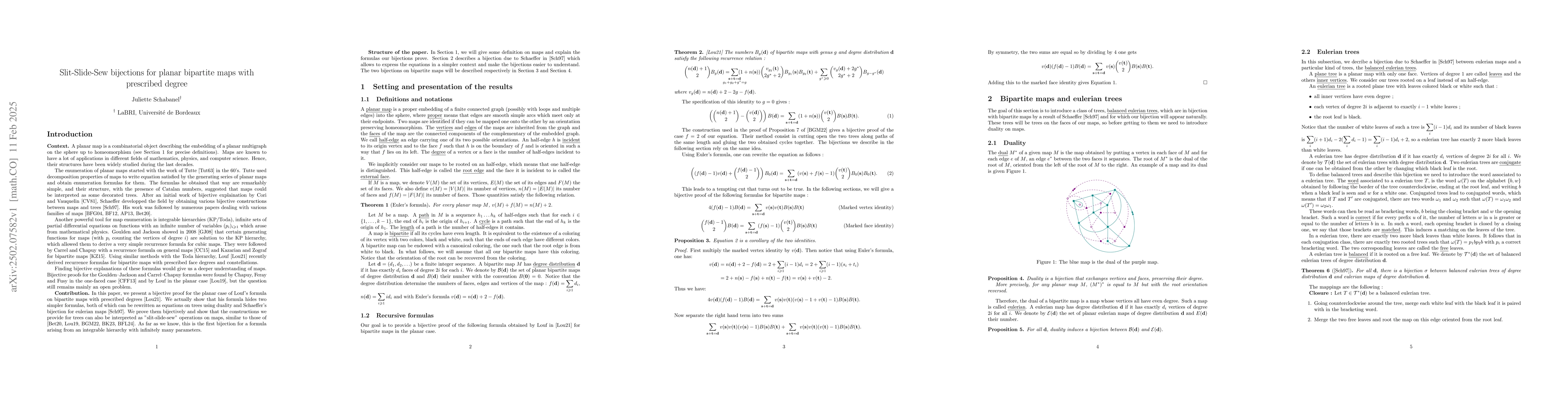 Thumbnail for Slit-Slide-Sew bijections for planar bipartite maps with prescribed
  degree