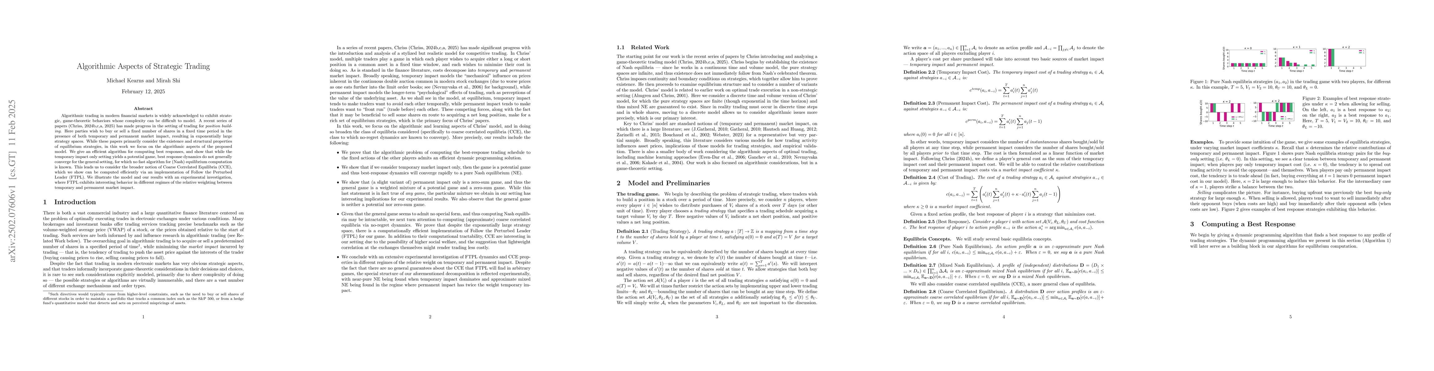Thumbnail for Algorithmic Aspects of Strategic Trading
