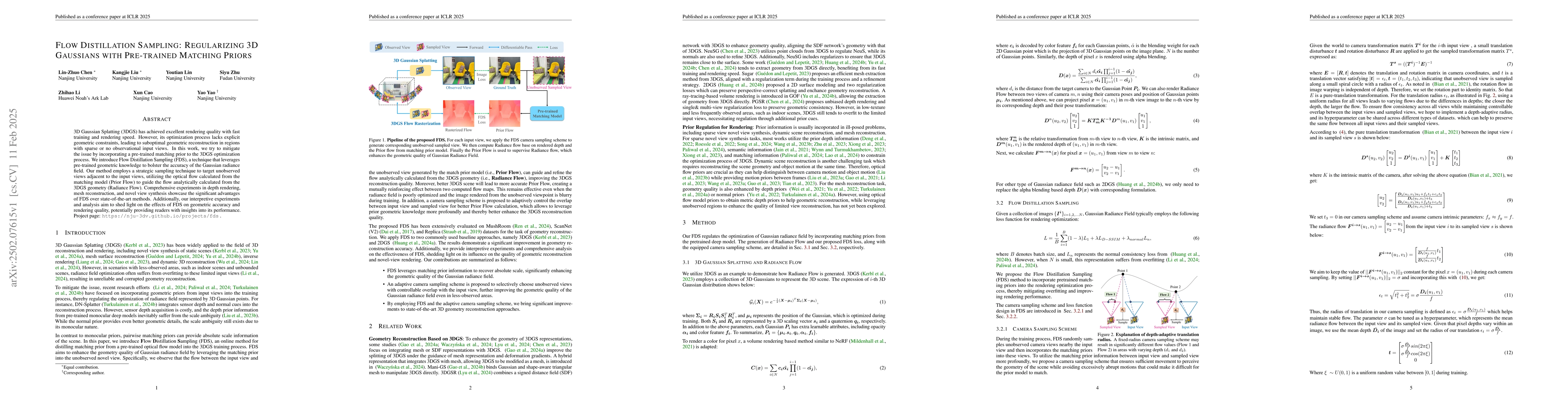Thumbnail for Flow Distillation Sampling: Regularizing 3D Gaussians with Pre-trained
  Matching Priors