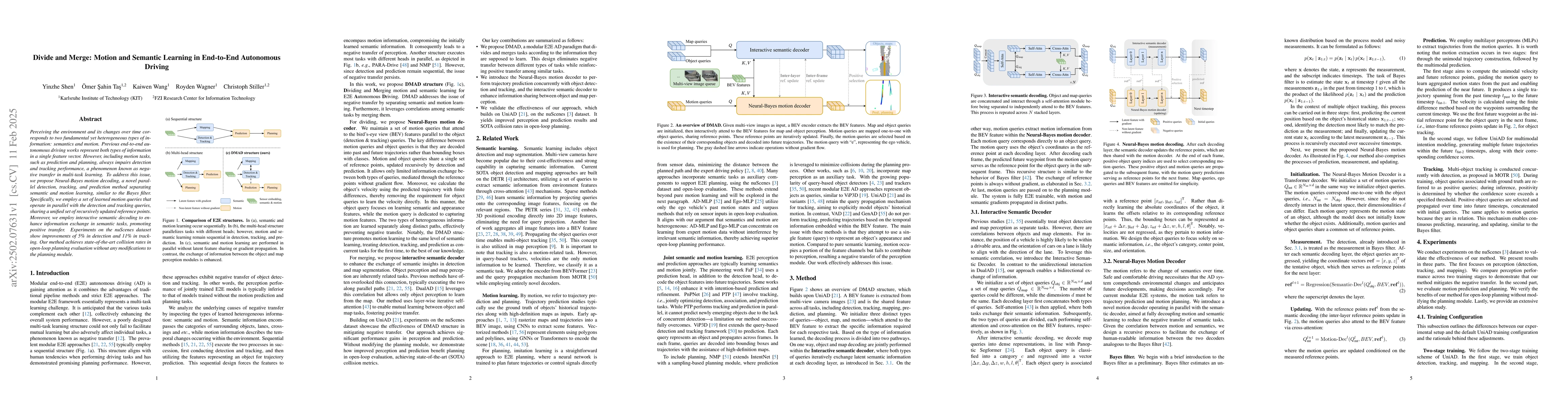Thumbnail for Divide and Merge: Motion and Semantic Learning in End-to-End Autonomous
  Driving