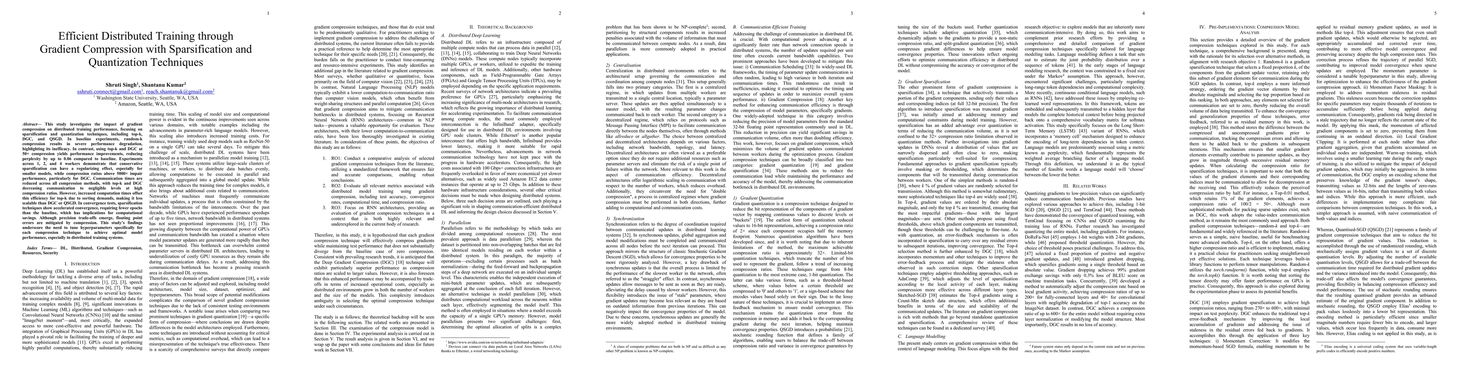 Thumbnail for Efficient Distributed Training through Gradient Compression with
  Sparsification and Quantization Techniques