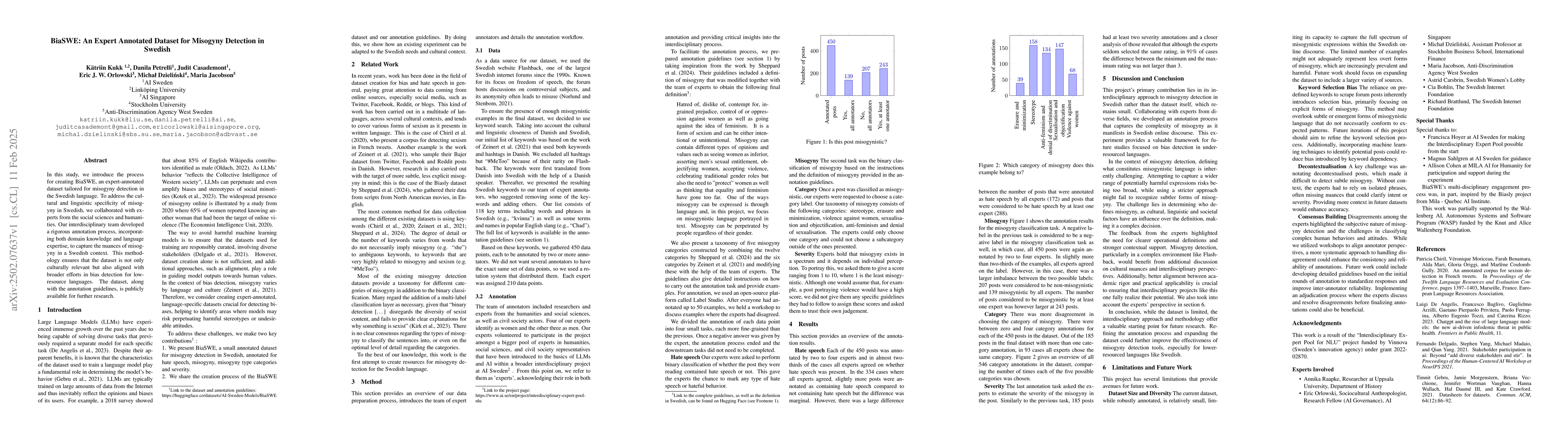 Thumbnail for BiaSWE: An Expert Annotated Dataset for Misogyny Detection in Swedish