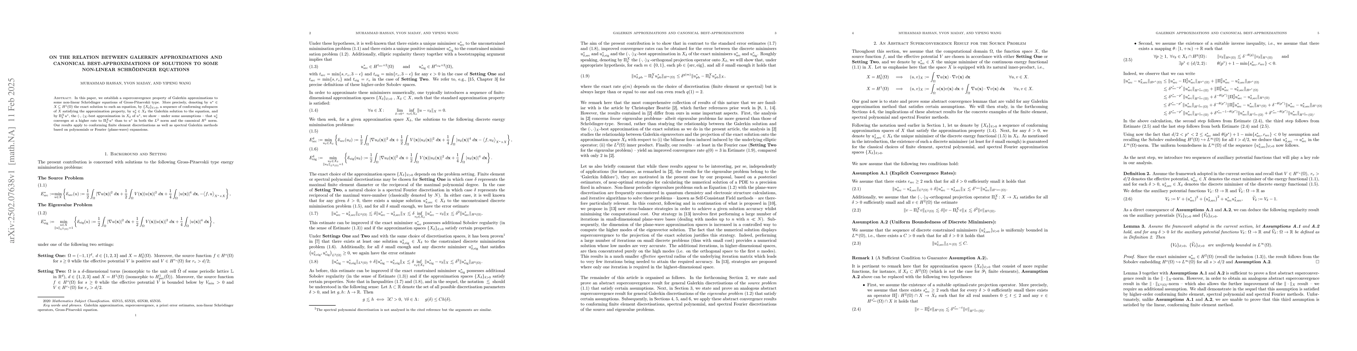 Thumbnail for On the relation between Galerkin approximations and canonical
  best-approximations of solutions to some non-linear Schrödinger equations