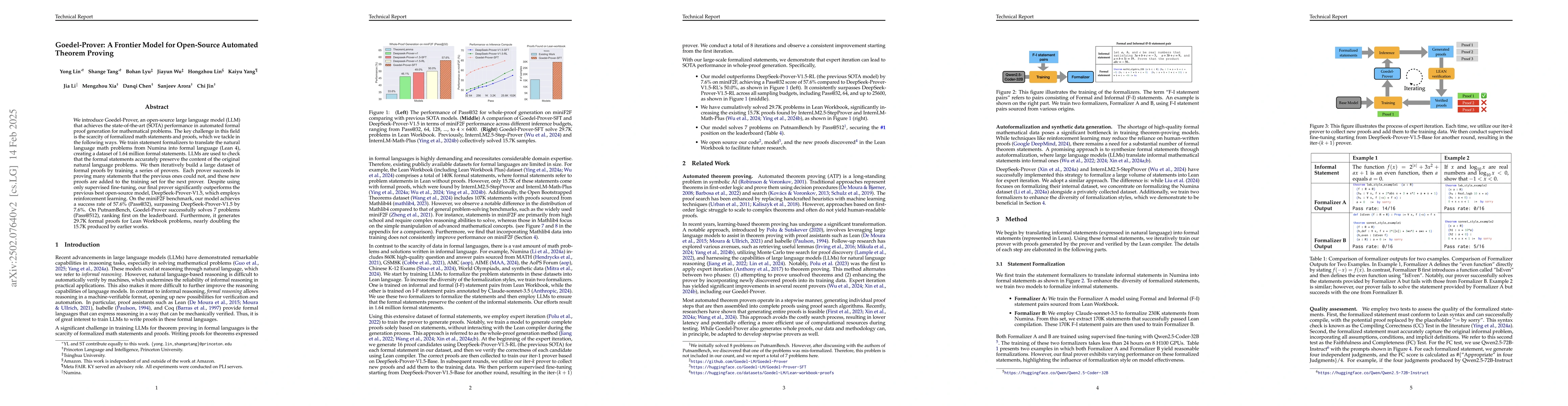 Thumbnail for Goedel-Prover: A Frontier Model for Open-Source Automated Theorem
  Proving