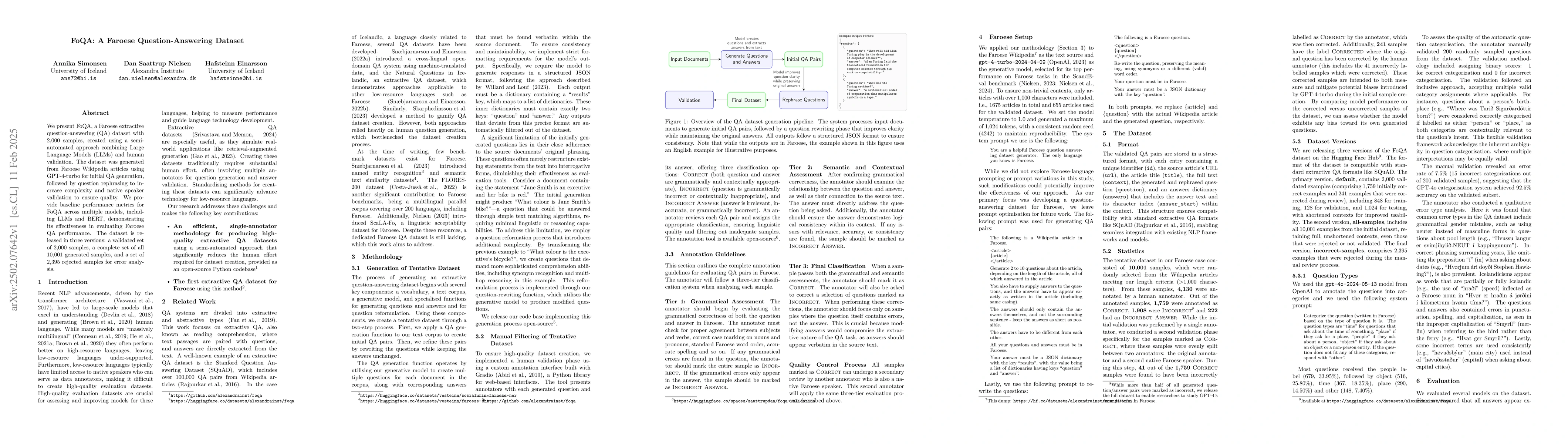 Thumbnail for FoQA: A Faroese Question-Answering Dataset