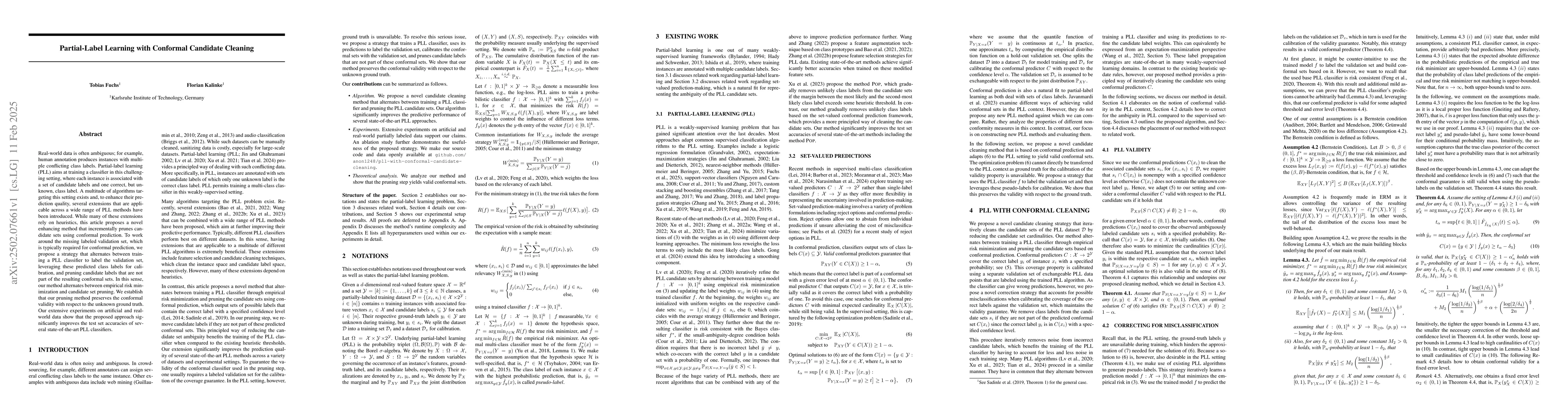 Thumbnail for Partial-Label Learning with Conformal Candidate Cleaning