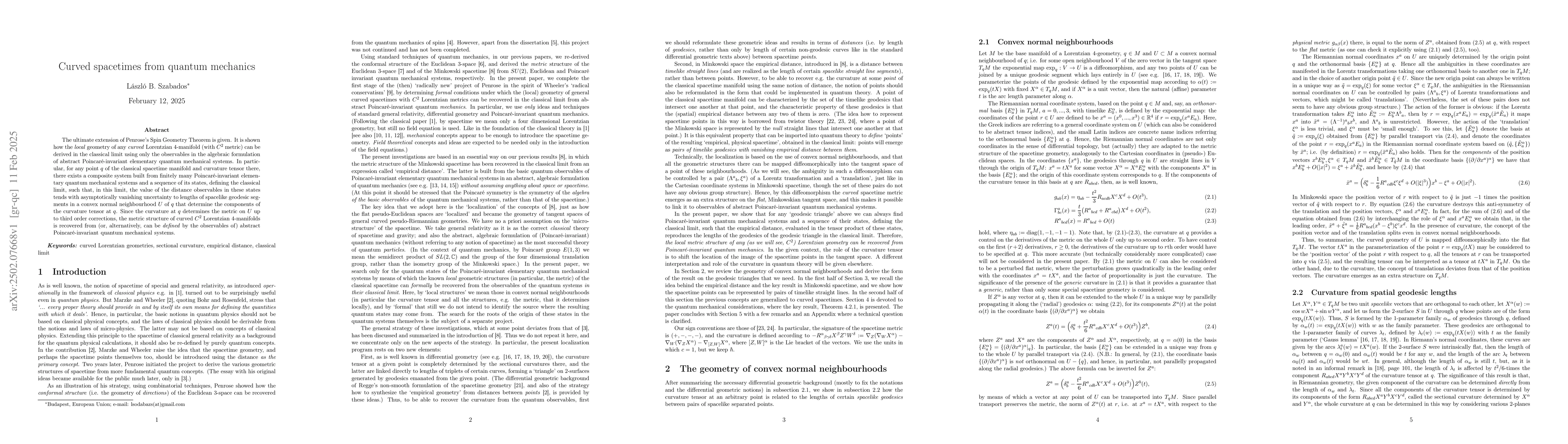 Thumbnail for Curved spacetimes from quantum mechanics