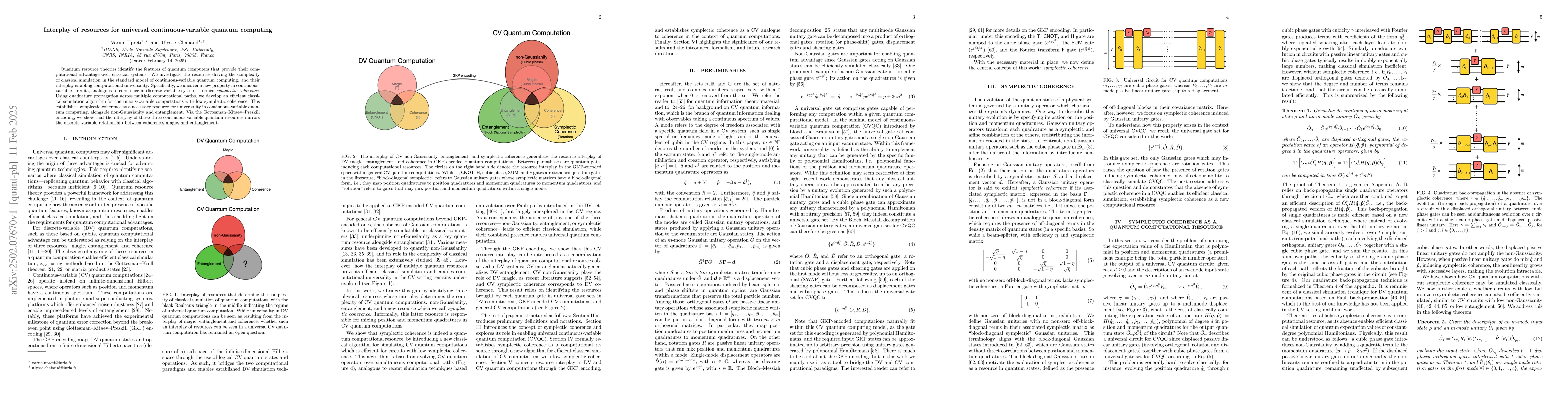 Thumbnail for Interplay of resources for universal continuous-variable quantum
  computing