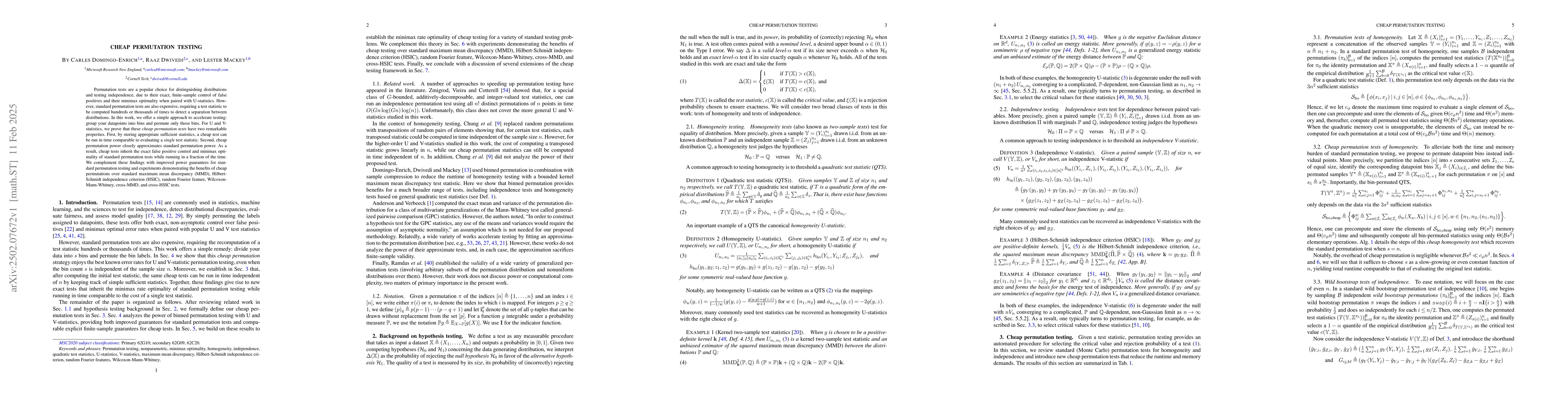 Thumbnail for Cheap Permutation Testing