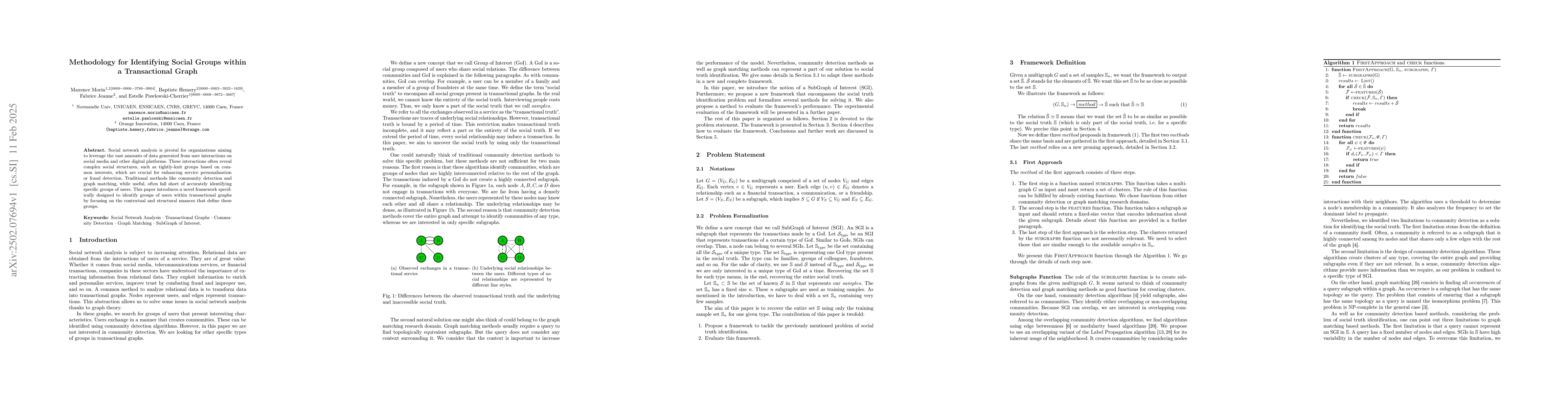 Thumbnail for Methodology for Identifying Social Groups within a Transactional Graph