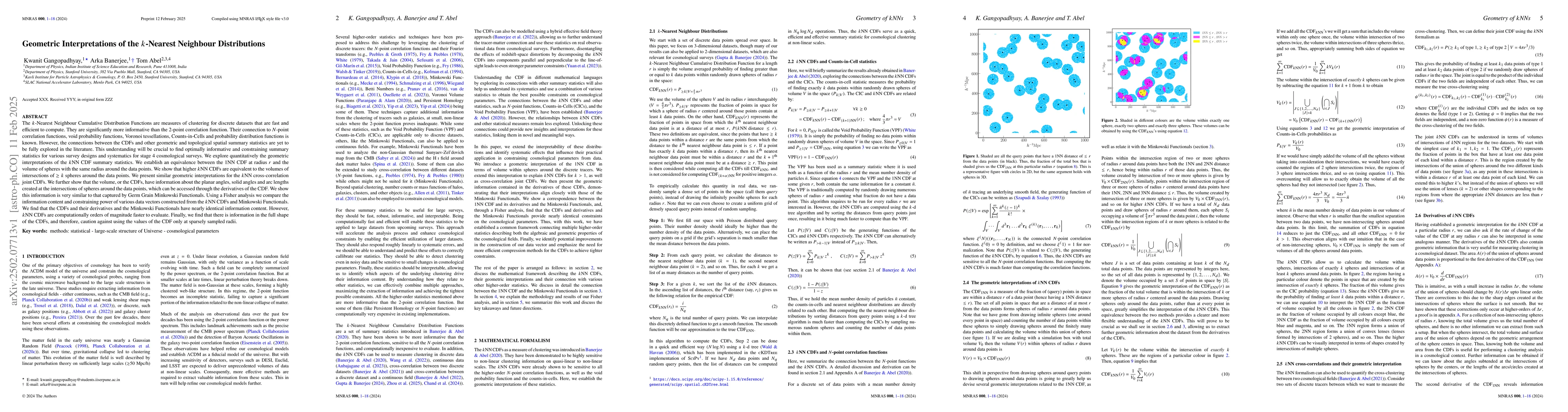 Thumbnail for Geometric Interpretations of the $k$-Nearest Neighbour Distributions