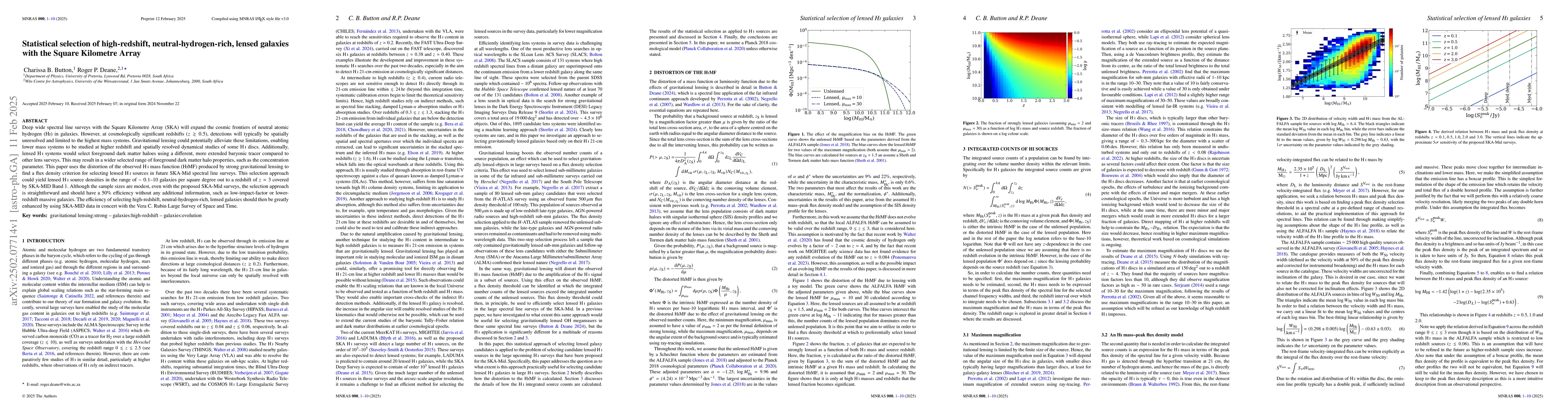 Thumbnail for Statistical selection of high-redshift, neutral-hydrogen-rich, lensed
  galaxies with the Square Kilometre Array