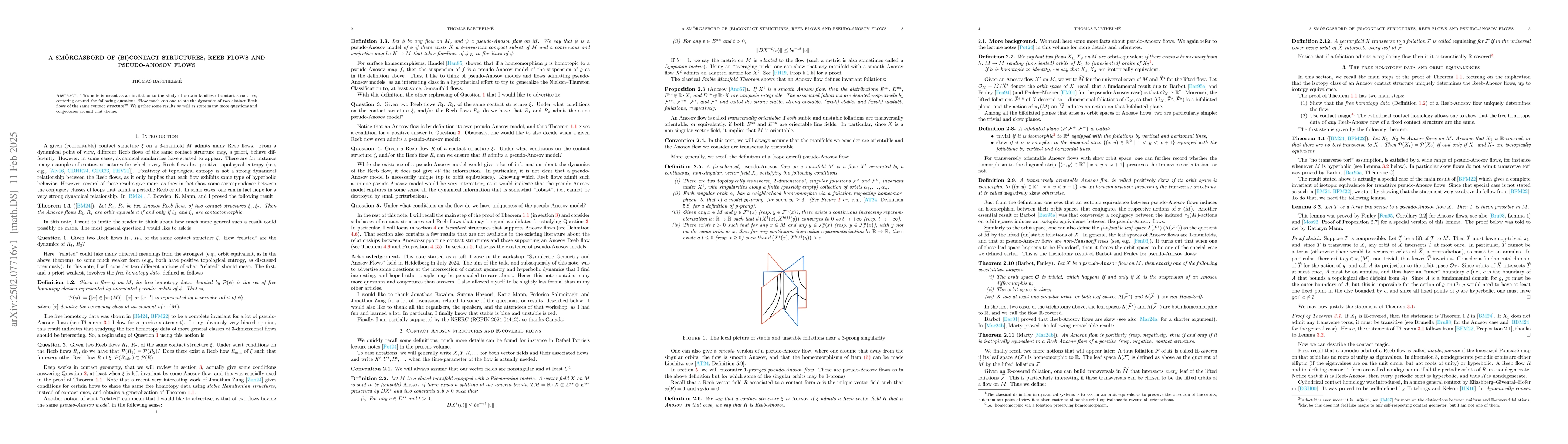 Thumbnail for A Smörgåsbord of (bi)contact structures, Reeb flows and
  pseudo-Anosov flows