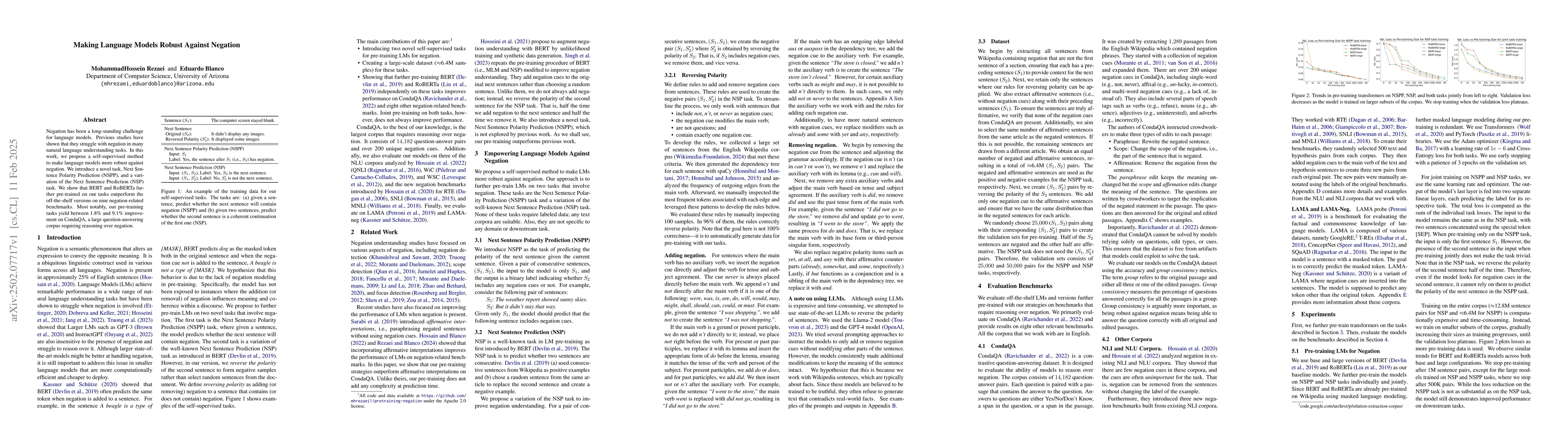 Thumbnail for Making Language Models Robust Against Negation