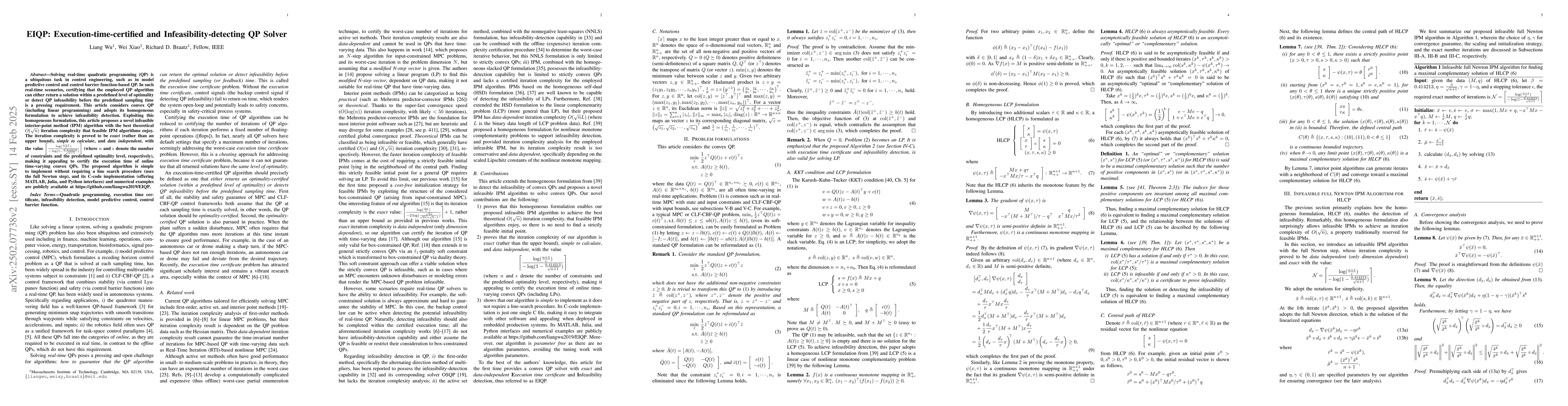 Thumbnail for EIQP: Execution-time-certified and Infeasibility-detecting QP Solver