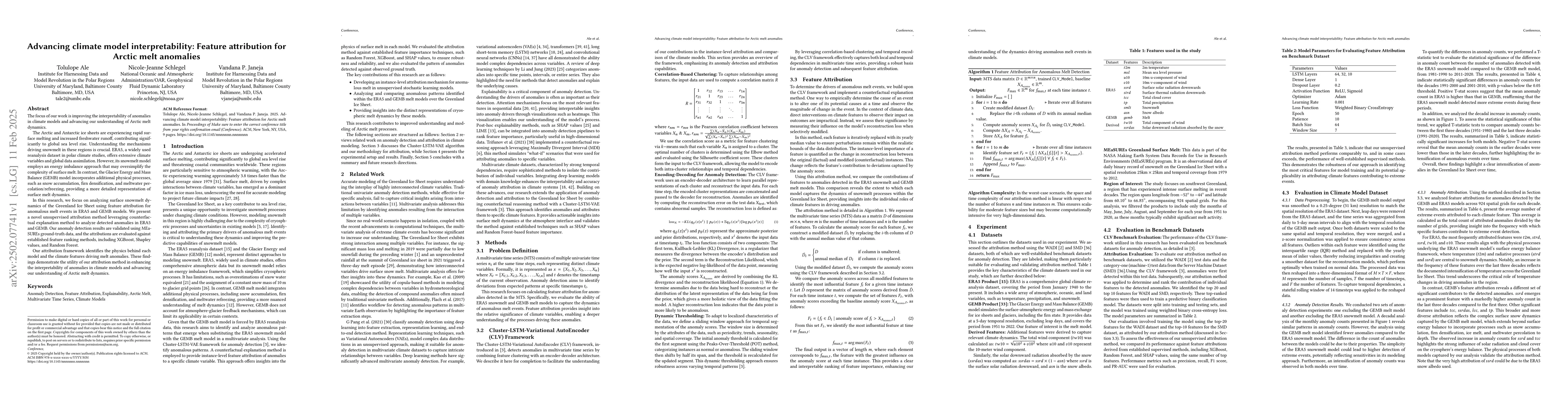 Thumbnail for Advancing climate model interpretability: Feature attribution for Arctic
  melt anomalies