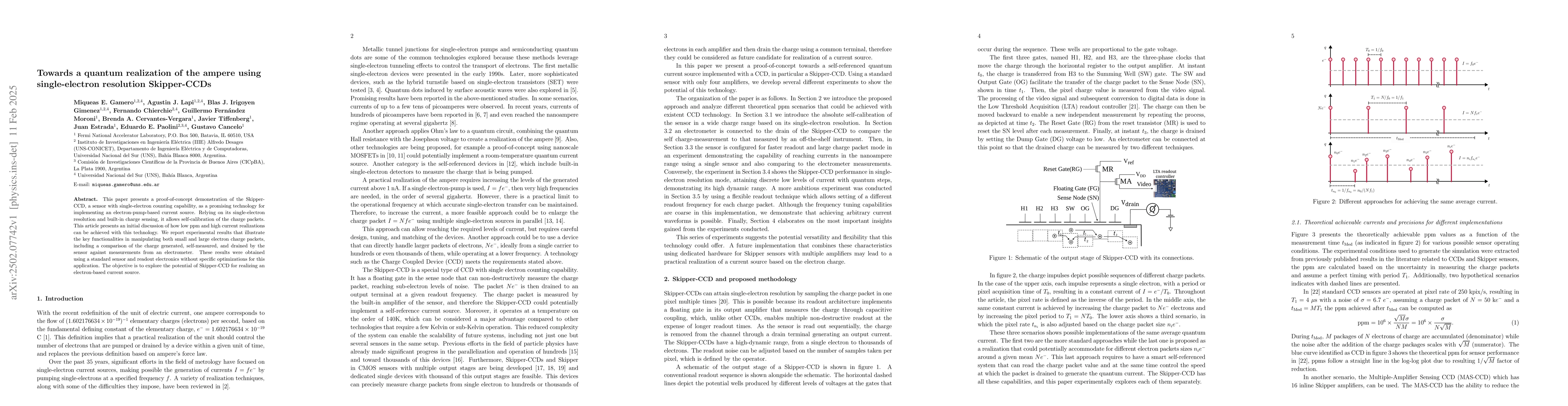 Thumbnail for Towards a quantum realization of the ampere using single-electron
  resolution Skipper-CCDs
