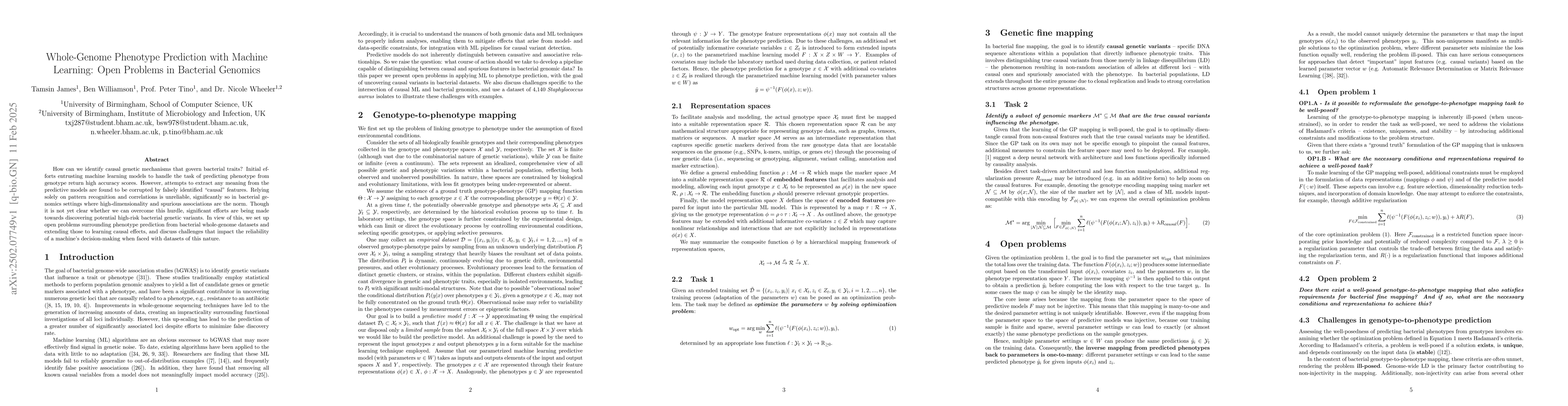 Thumbnail for Whole-Genome Phenotype Prediction with Machine Learning: Open Problems
  in Bacterial Genomics
