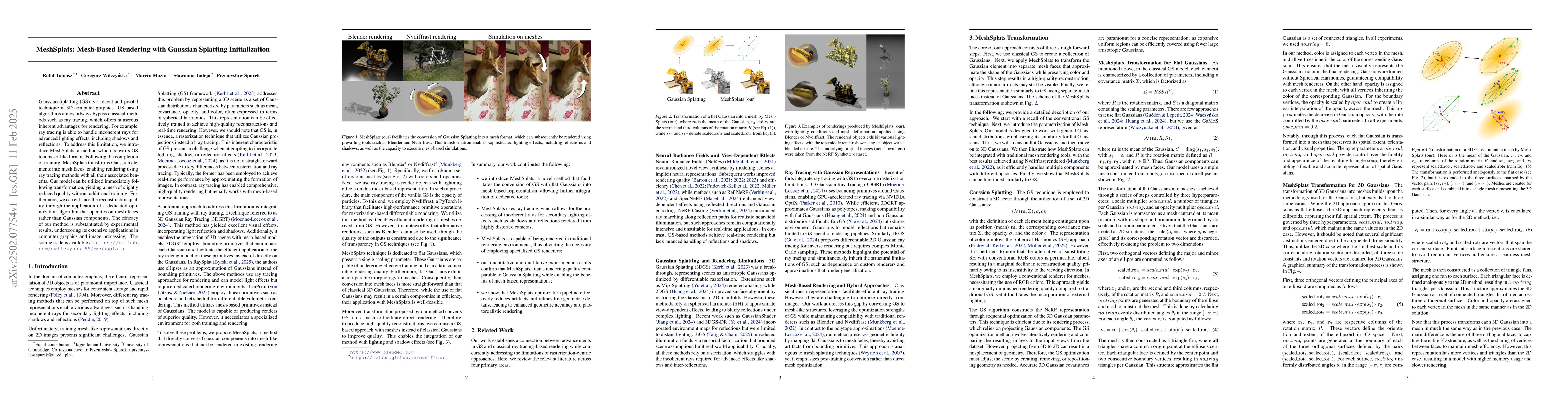 Thumbnail for MeshSplats: Mesh-Based Rendering with Gaussian Splatting Initialization